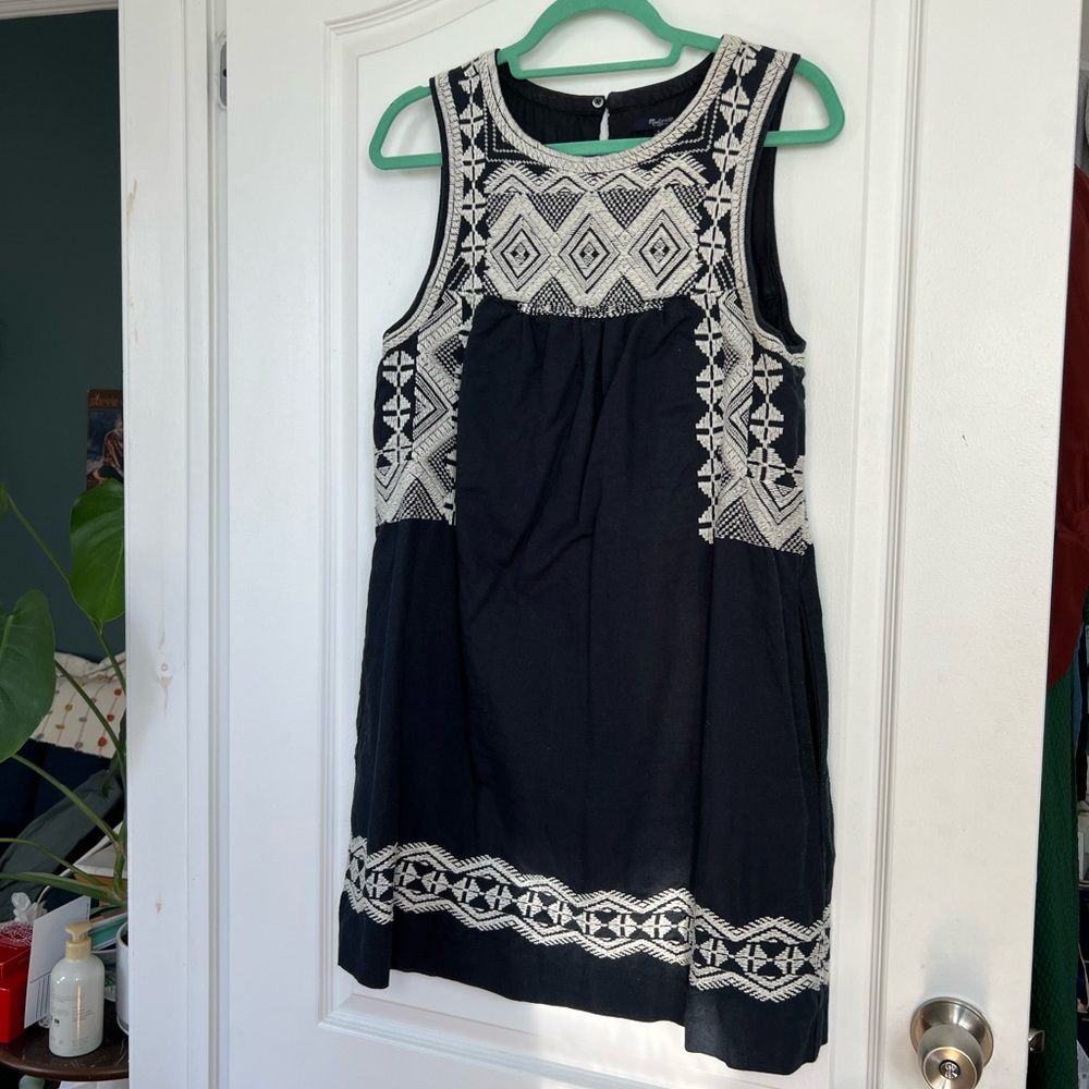 Madewell Batik Embroidered Shift Dress